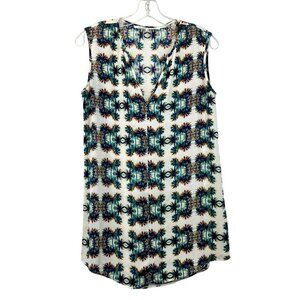 Collective Concepts Women’s Sleeveless Sheer Tunic Top V-Neck Size Small